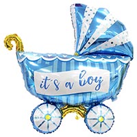 Шар фигура Коляска детская голубая (Исп)