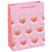 Пакет бум Лисичка на розовом 26х32см