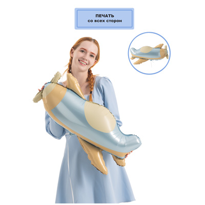 К ФИГУРА Самолет ретро голубой