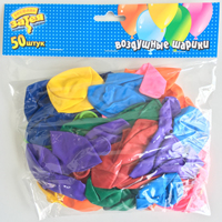 Шарики ассорти 25см 50шт Китай