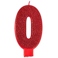 Свеча цифра "0" Гигант Глиттер, 13 см