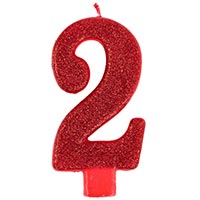 Свеча цифра "2" Гигант Глиттер, 13 см