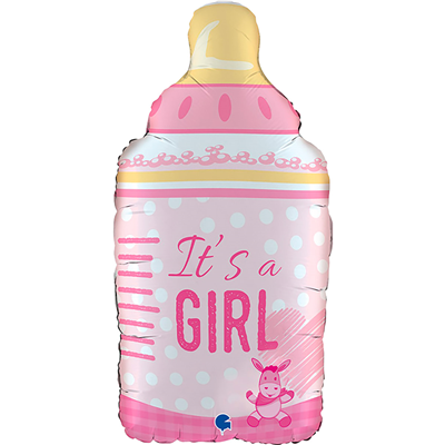 Шарики из фольги Шар фигура IT'S A GIRL Бутылка розовая