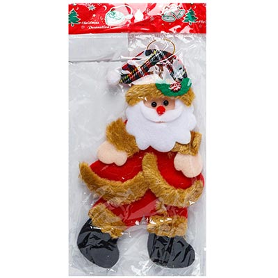 Санта подвесной текстиль, 20см