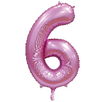 Шар цифра "6", 101см Сатин Pink