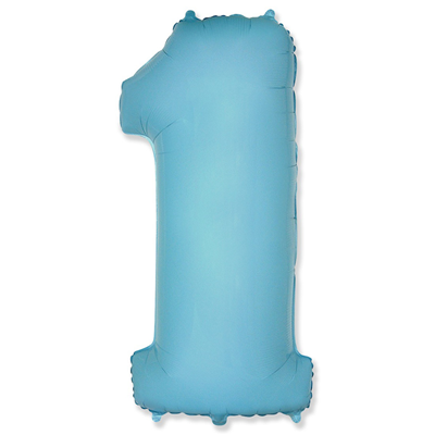 Шарик цифра "1", 32" Pastel Blue