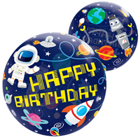 Шар BUBBLE 22" Happy Birthday Космос