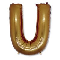 Шар БУКВА "U", 101см Gold