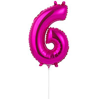 Шар цифра "6", 40см Fuchsia под воздух