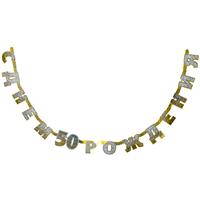 Гирлянда С днем рождения 50 голография