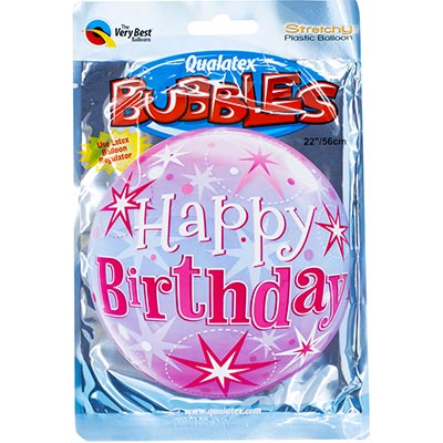 Шар BUBBLE 22" HB Искры розовый, 56см