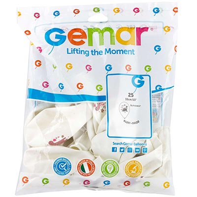 Шары 35см с рисунком Boho Динозаврик