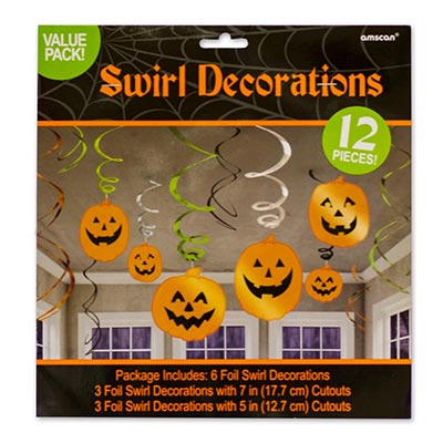 Спираль Хэллоуин Тыквы, 40-46 см, 12 шт