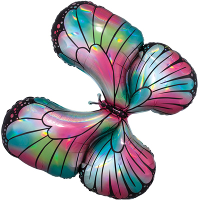 Шарики из фольги Шар фигура Бабочка переливы перламутр