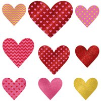 Баннер-комплект Сердце блеск, 9 штук