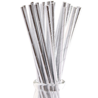 Трубочка для кокт фольгиров серебр 12шт