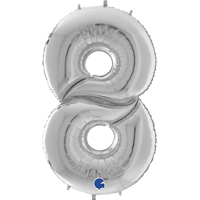 Шар цифра "8", 162см Silver