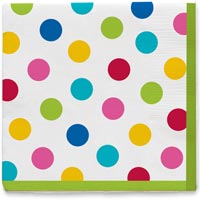 Салфетки Горошек мульти, 33 см, 12 штук