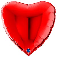 Шар сердце 79см Металлик Red