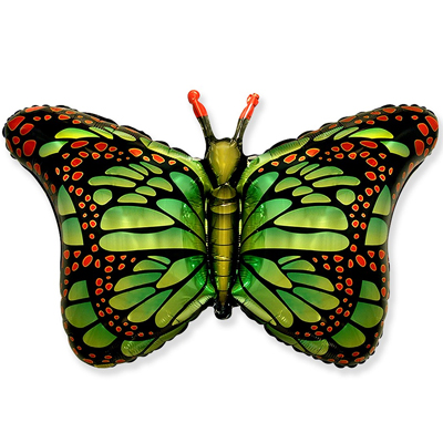 Шарики из фольги Шар фигура Бабочка крылья зеленые