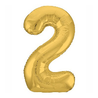 Шар цифра "2", 101см Металлик Gold
