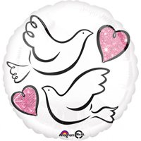 Шар 18", 45см, Голуби свадебные, Anagram