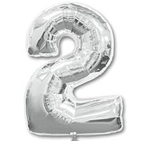 Шар фигура цифра 2 Silver
