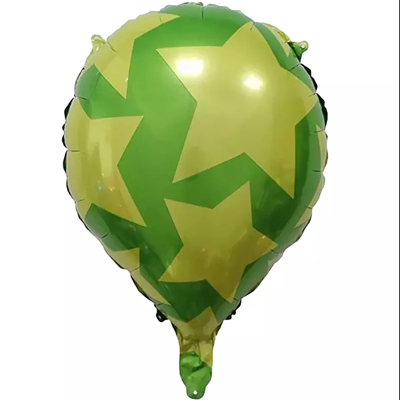 Многоцветное Ассорти Шарик 45см Капля Звезды на зеленом 1202-3118