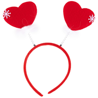 Ободок Сердца красные со снежинкой