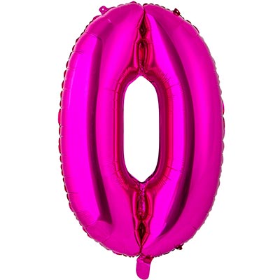 Шар цифра "0", 66см Fuchsia