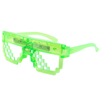 Очки светящиеся Пиксели зеленые