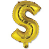 Буквы Шар Мини буква "S", 36см Gold 1206-0829