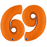 Цифры и числа Шар цифра "6/9", 101см Пастель Orange 1207-5387
