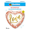 Шарик 45см Сердце LOVE глиттер Rose Gold