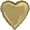Золотая Шар Сердце 45см Металлик White Gold 1204-1342
