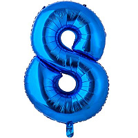 Цифры и числа Шар цифра "8", 66см Blue 1207-3685