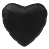 Черная Шар сердце 45см Пастель Black 1204-0674