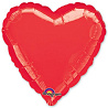 Красная Шарик 45см сердце металлик Red 1204-0034