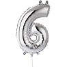 Цифры и числа Шар цифра "6", 40см Silver под воздух 1206-1114