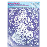 Снежинка Наклейка на окно Снегурочка 33х24см 1501-6047