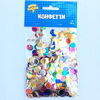 Многоцветное Ассорти Конфетти Круги фольга ассорти, 1 см, 20г 1501-4101