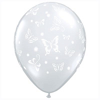 Свадьба Бабочки Шелк 11" Бабочки Diam Clear 1103-0872