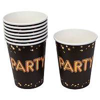 Вечеринка в стиле Black & Gold Стаканы Гламур Black&Gold PARTY, 8 штук 1502-5033