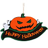 Вечеринка Хэллоуин Баннер Happy Halloween Тыква злая, фетр 1505-1836