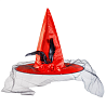 Вечеринка Хэллоуин Шляпа ведьмы перо/вуаль красная 42см 1501-5857