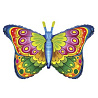  Шар фигура Бабочка радуга розовая 1207-1896