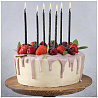 Свечи для торта Черные блеск 14см 12шт