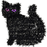  Кот мишура подвесной черный 32см 1501-5440