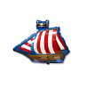  Шар фигура Пиратский фрегат 1207-2464