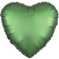 Зеленая Шарик СЕРДЦЕ 45см Сатин Emerald 1204-0739